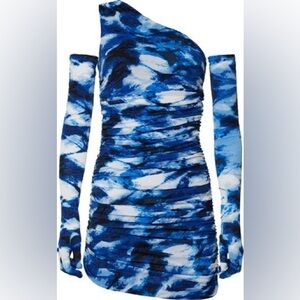 Miscreants Blue and White Dress with Gloves